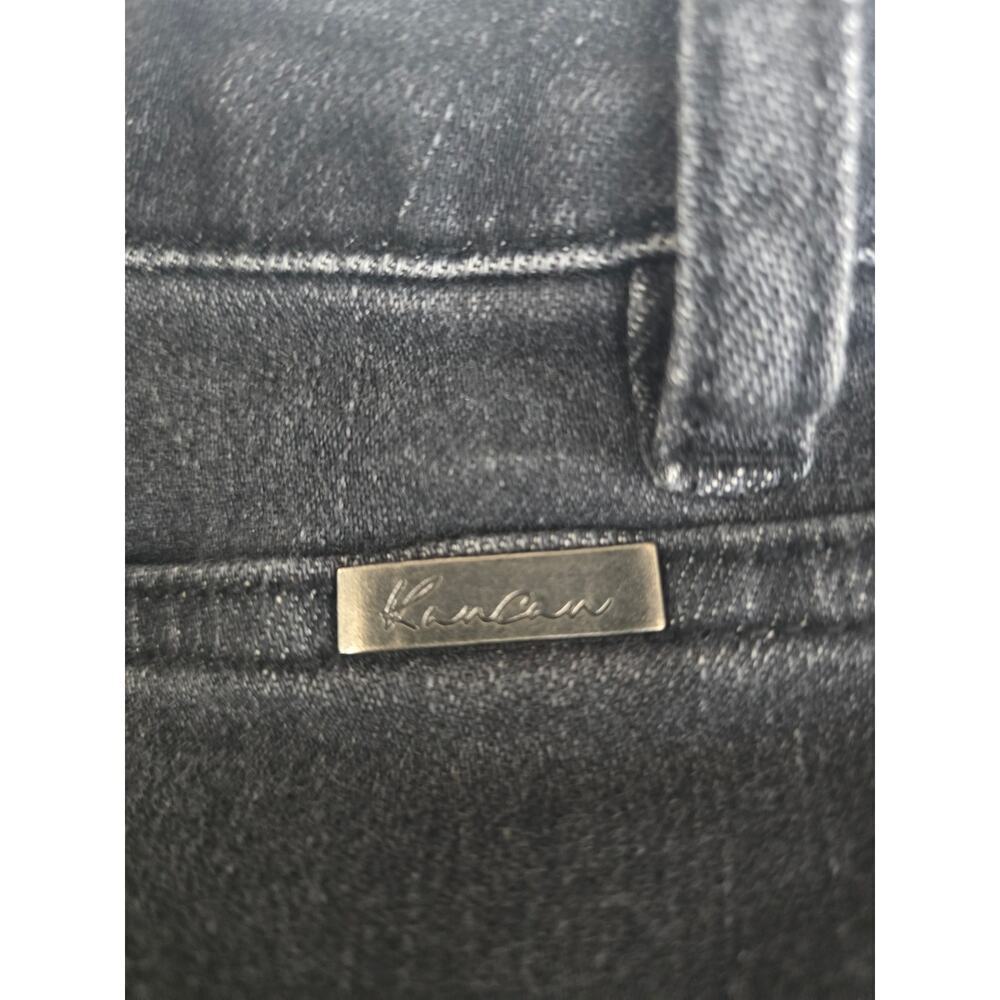 KanCan Skinny Plus High Rise Frayed Waist and Hem Black Jean Size 18 - Picture 8 of 8